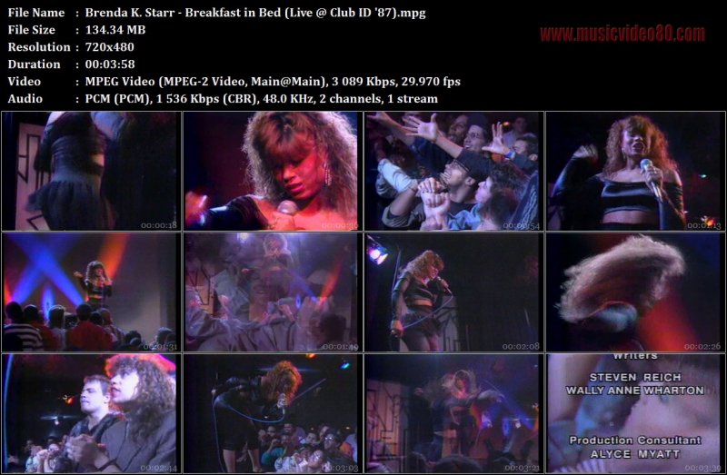 Brenda K. Starr - Breakfast in Bed (Live @ Club ID '87) 