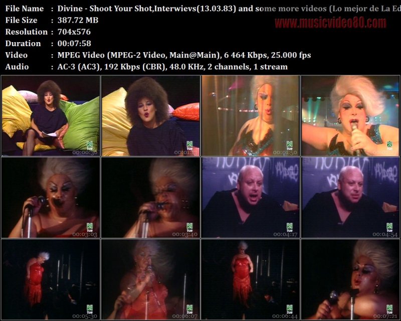 Divine - Shoot Your Shot,Interwievs(13.03.83) and some more videos (Lo mejor de La Edad de Oro) 