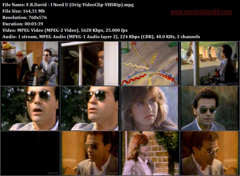F.R.David - I Need U (Orig-VideoClip-VHSRip) 