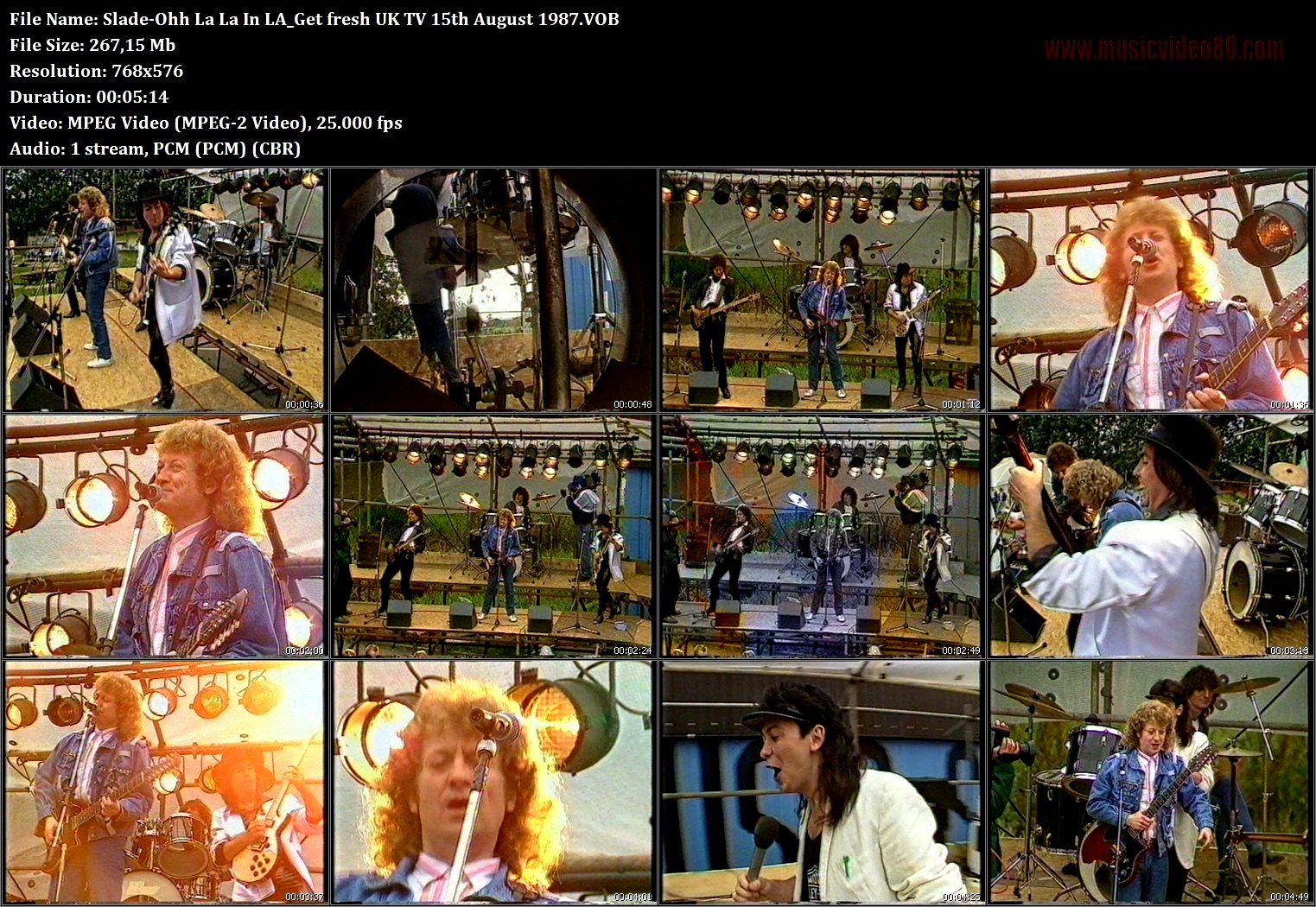 Slade - Ohh La La In LA ( Get fresh UK TV 15th August 1987. 