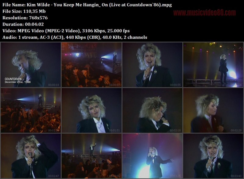 Kim Wilde - You Keep Me Hangin  On (Live at Countdown`86) 