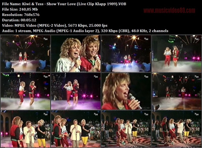 Kiwi & Tess - Show Your Love (Live Clip Klapp 1989)