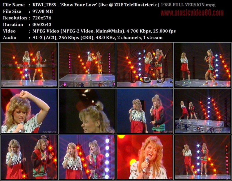 Kiwi & Tess - 'Show Your Love' (live @ ZDF TeleIllustrierte) 1988 