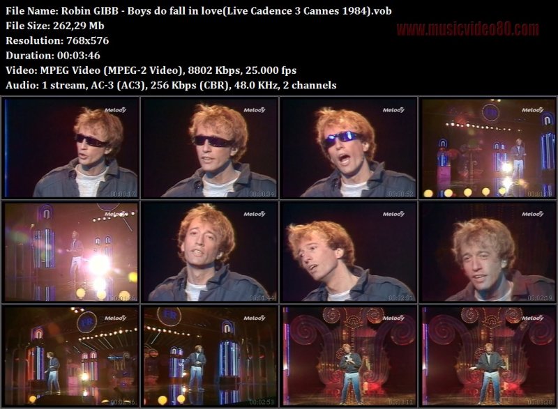 Robin GIBB - Boys do fall in love(Live Cadence 3 Cannes 1984) 