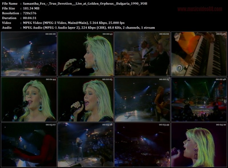 Samantha Fox - True Devotion ( Live at Golden Orpheus Bulgaria 1990 )