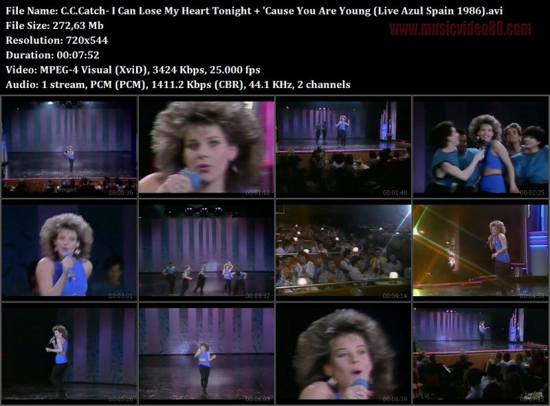 C.C.Catch- I Can Lose My Heart Tonight + 'Cause You Are Young (Live Azul Spain 1986)