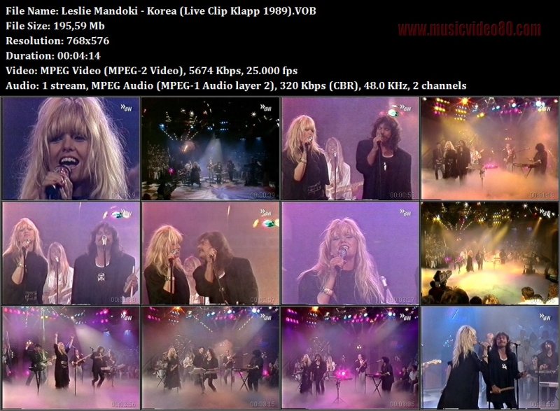 Leslie Mandoki & Eva - Korea (Live Clip Klapp 1989) 