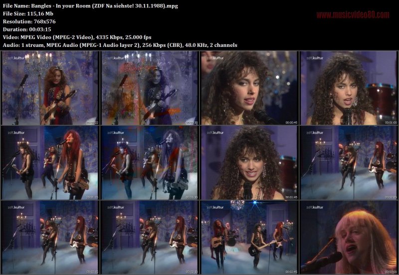 Bangles - In your Room (ZDF Na siehste! 30.11.1988) 