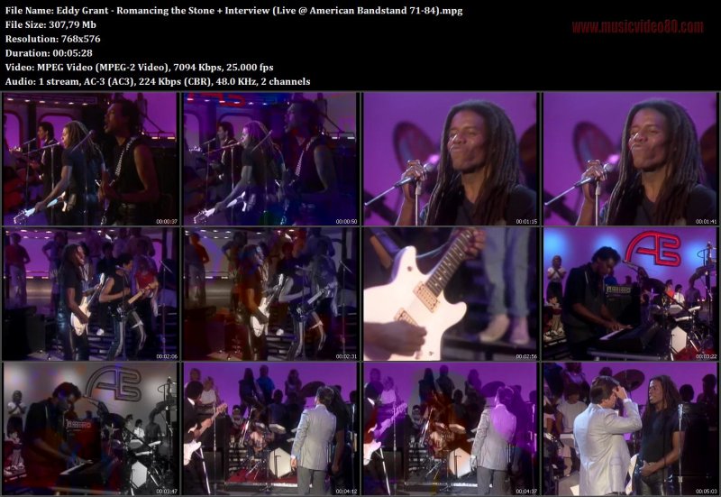 Eddy Grant - Romancing the Stone + Interview (Live @ American Bandstand 71-84).