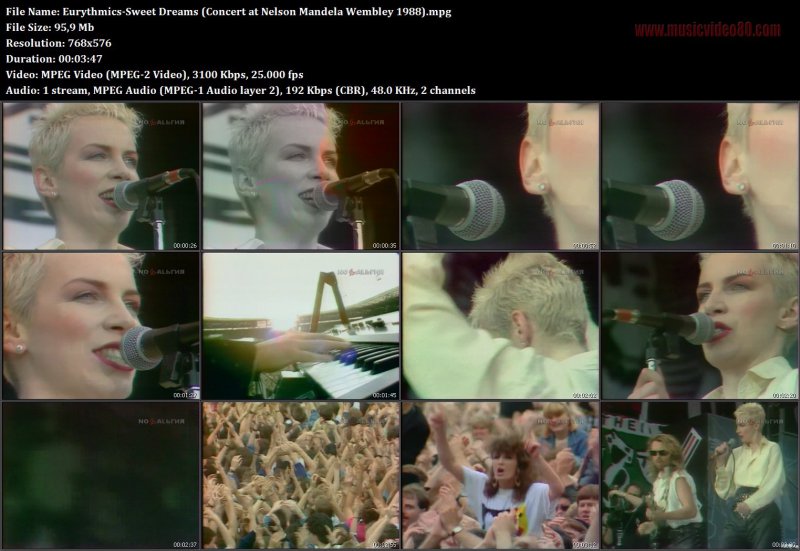 Eurythmics-Sweet Dreams (Concert at Nelson Mandela Wembley 1988) 
