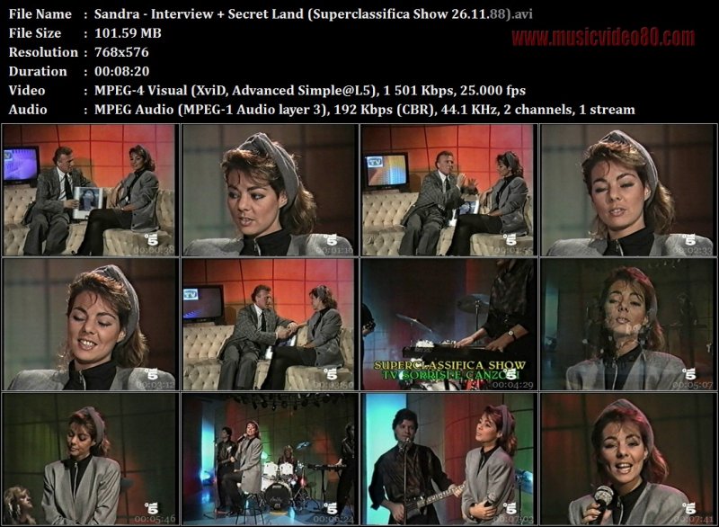 Sandra - Interview + Secret Land (Superclassifica Show 26.11.88) 